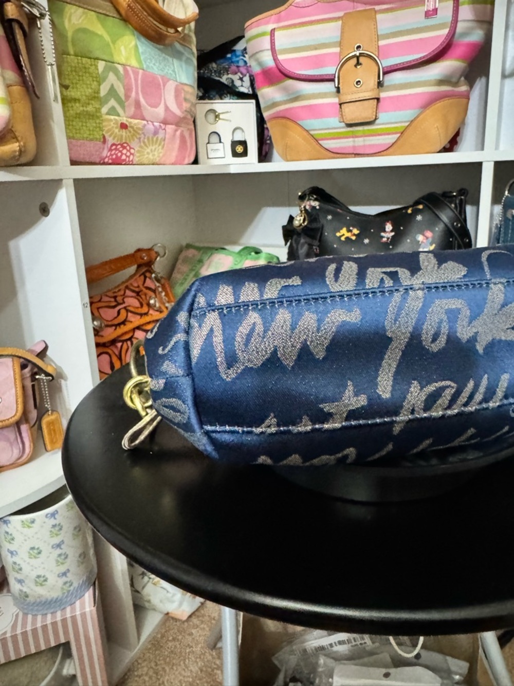 Coach 2011 Poppy Blue Script Shoulder Bag - Picture 9 of 12